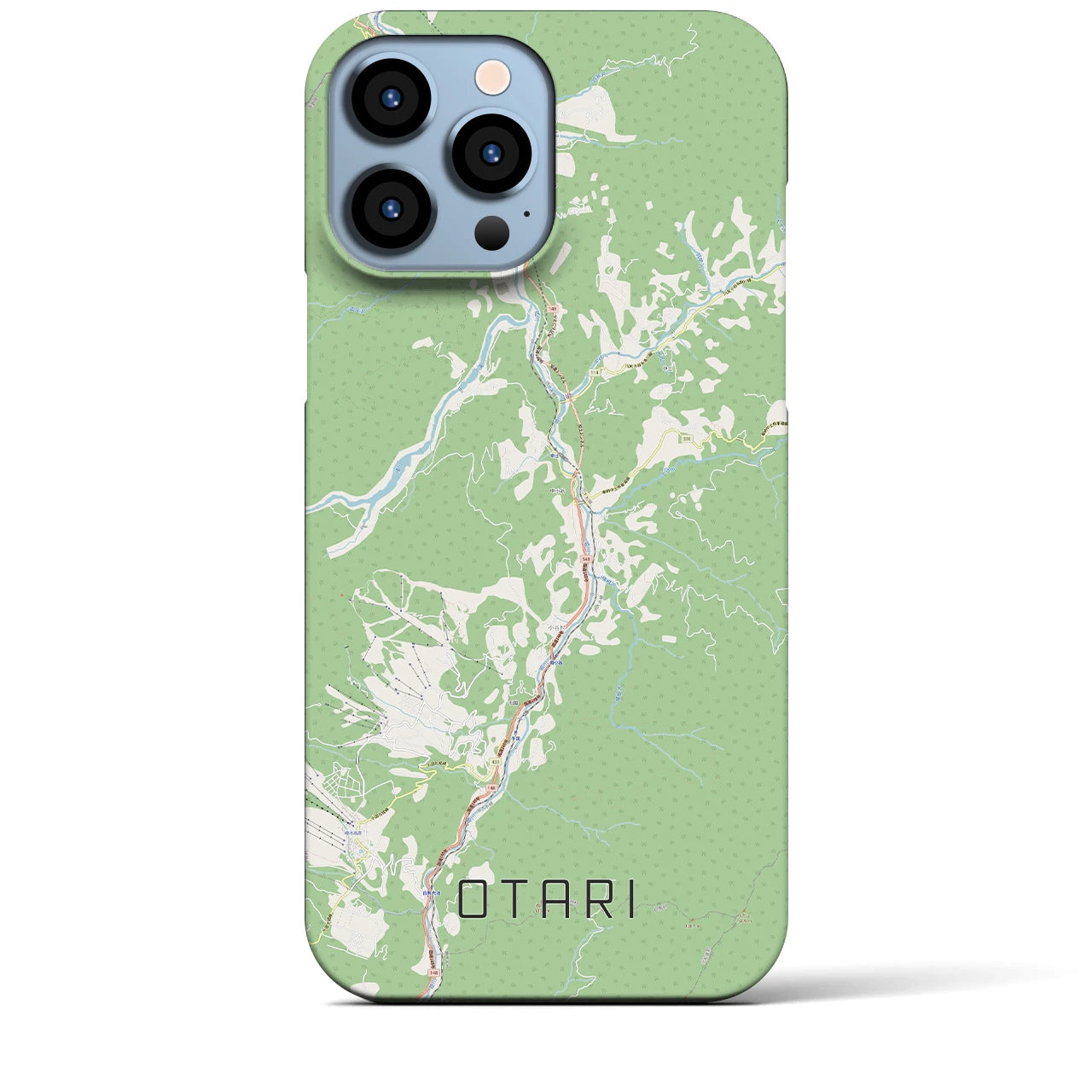 【小谷(長野県)】地図柄iPhoneケース(バックカバータイプ)
