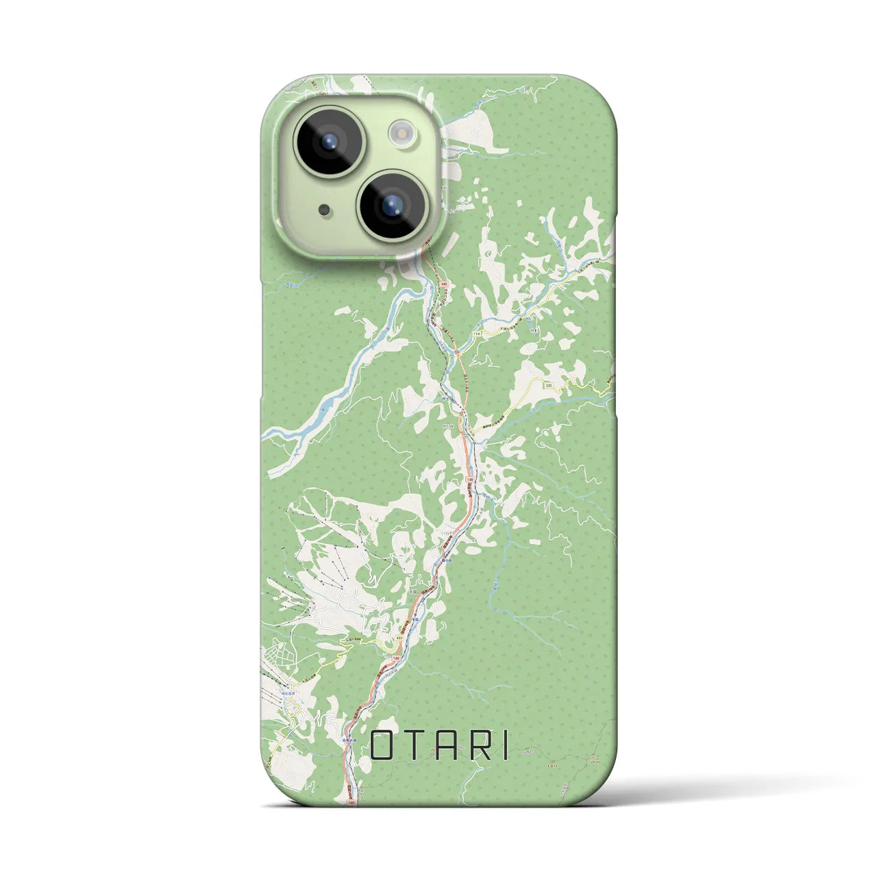 【小谷(長野県)】地図柄iPhoneケース(バックカバータイプ)