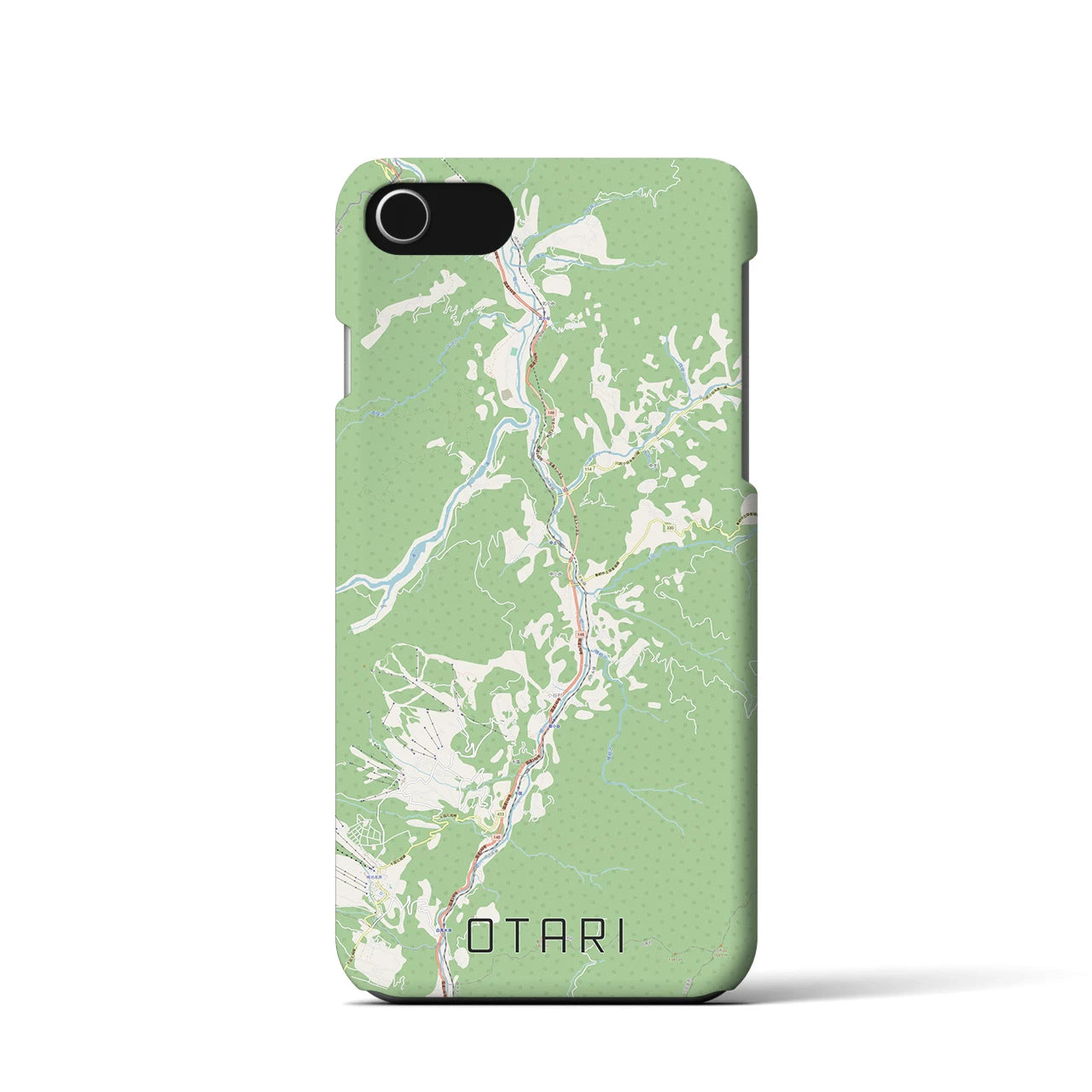 【小谷(長野県)】地図柄iPhoneケース(バックカバータイプ)