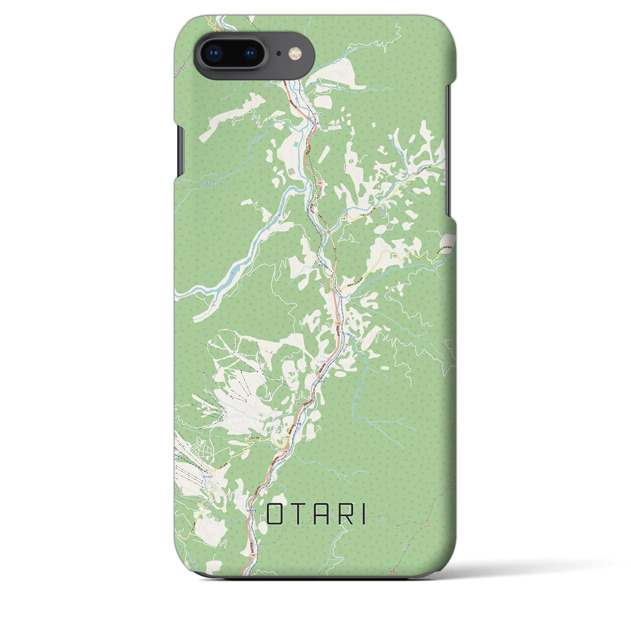 【小谷(長野県)】地図柄iPhoneケース(バックカバータイプ)