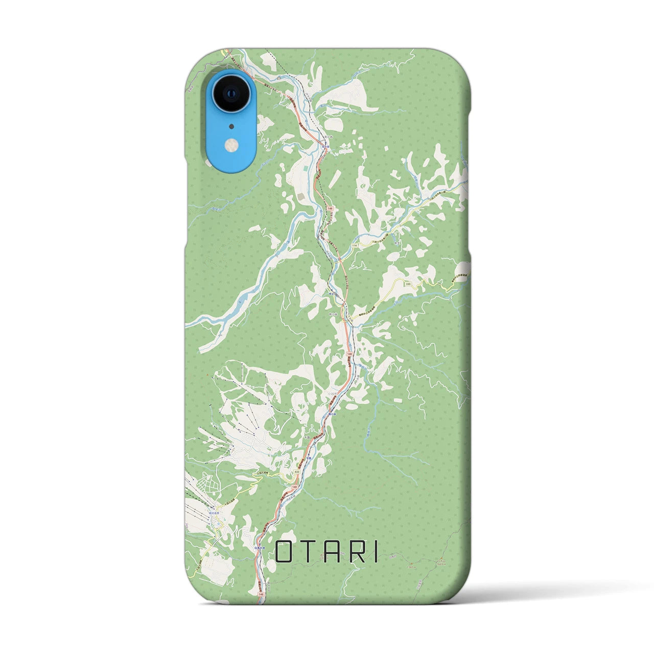 【小谷(長野県)】地図柄iPhoneケース(バックカバータイプ)