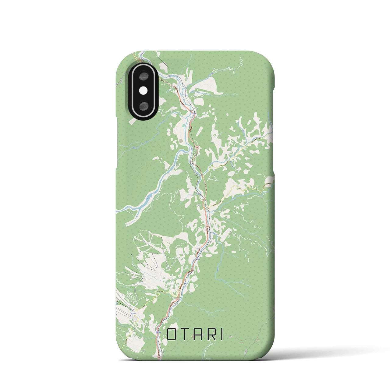 【小谷(長野県)】地図柄iPhoneケース(バックカバータイプ)