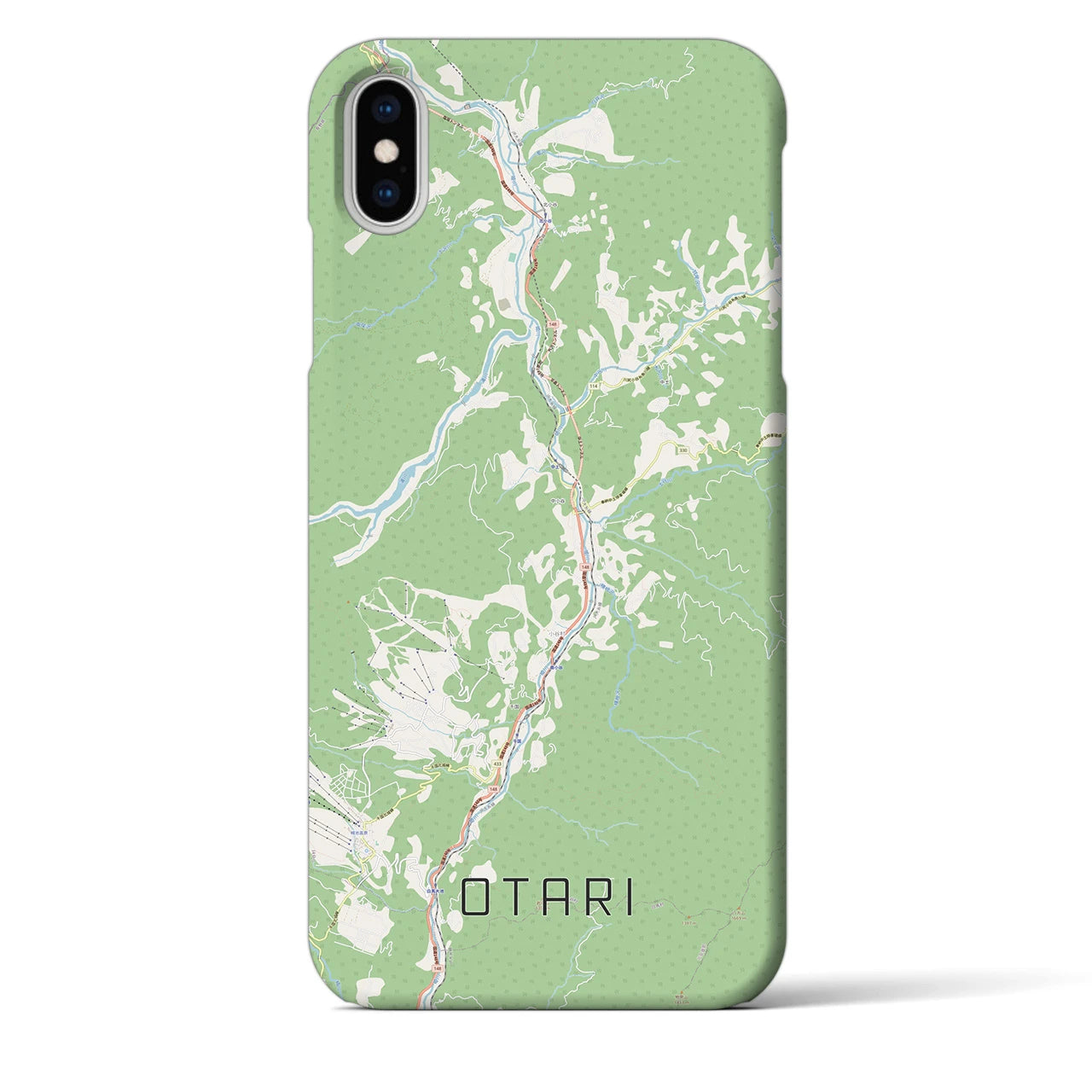 【小谷(長野県)】地図柄iPhoneケース(バックカバータイプ)