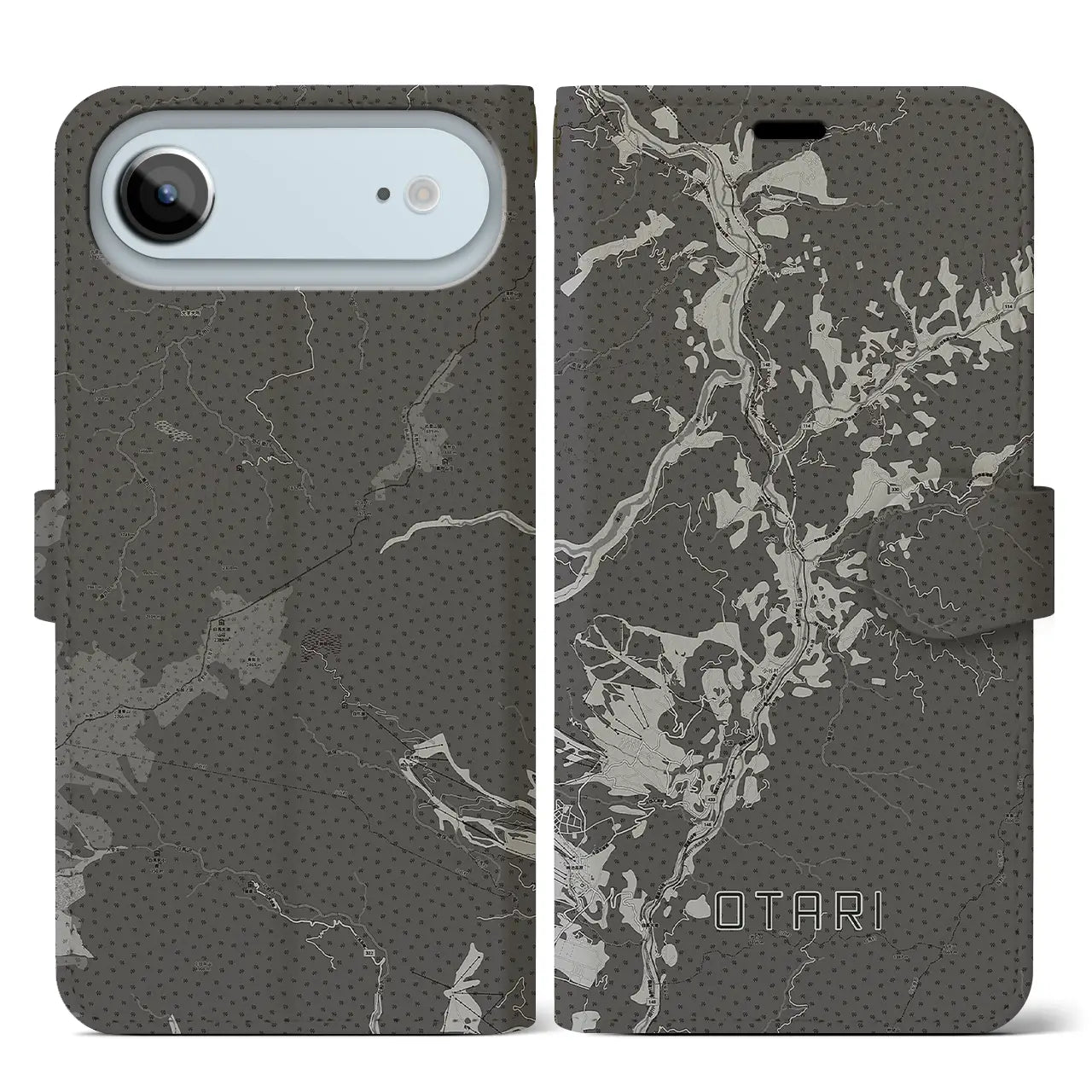 【小谷(長野県)】地図柄iPhoneケース(手帳タイプ)