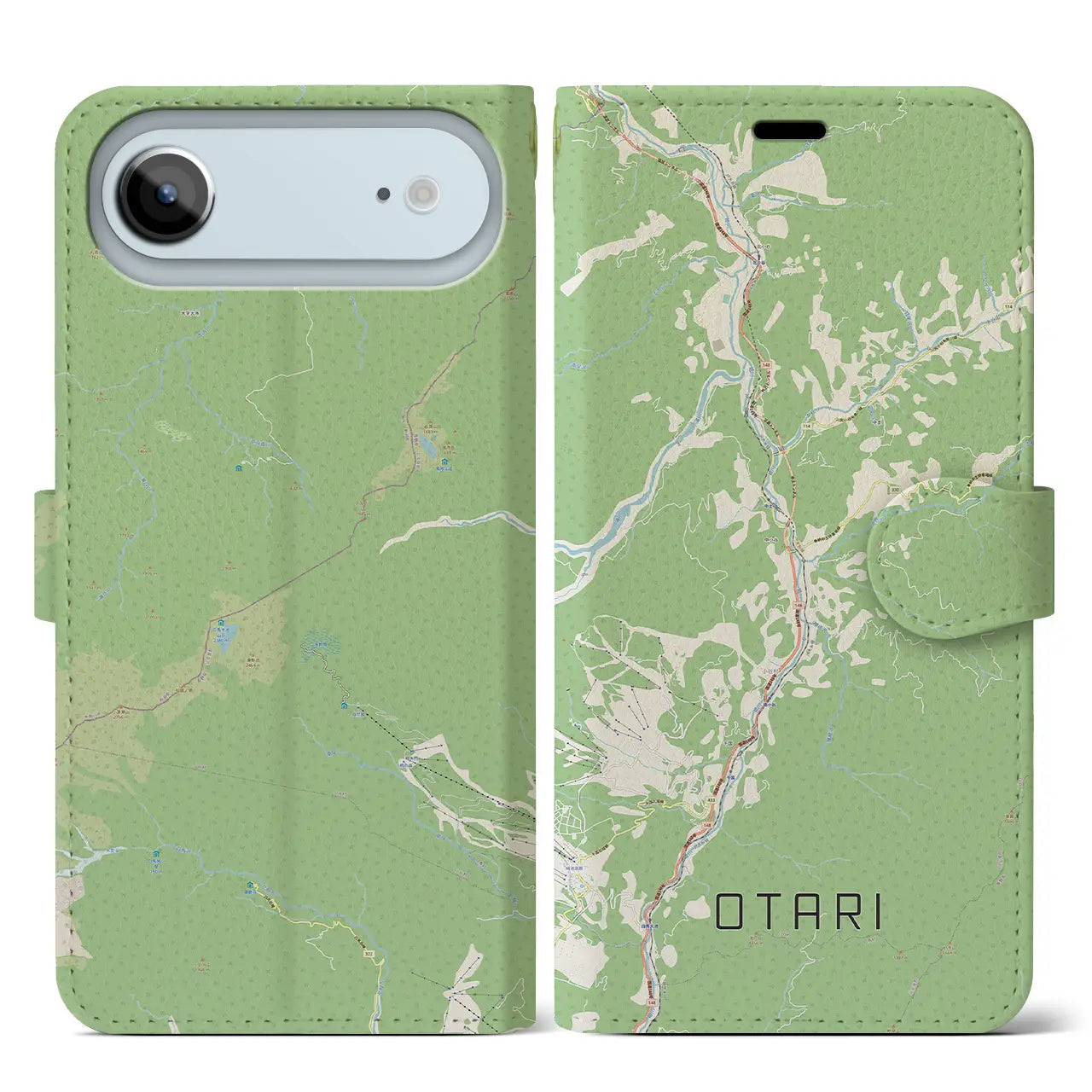 【小谷(長野県)】地図柄iPhoneケース(手帳タイプ)
