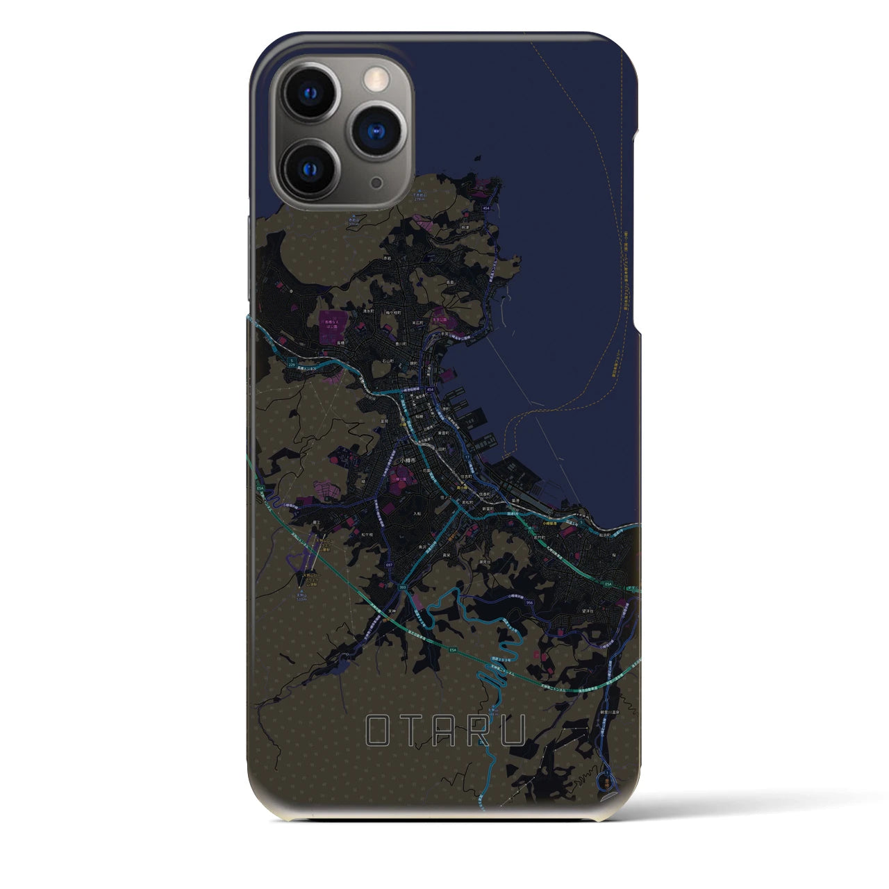 【小樽(北海道)】地図柄iPhoneケース(バックカバータイプ)