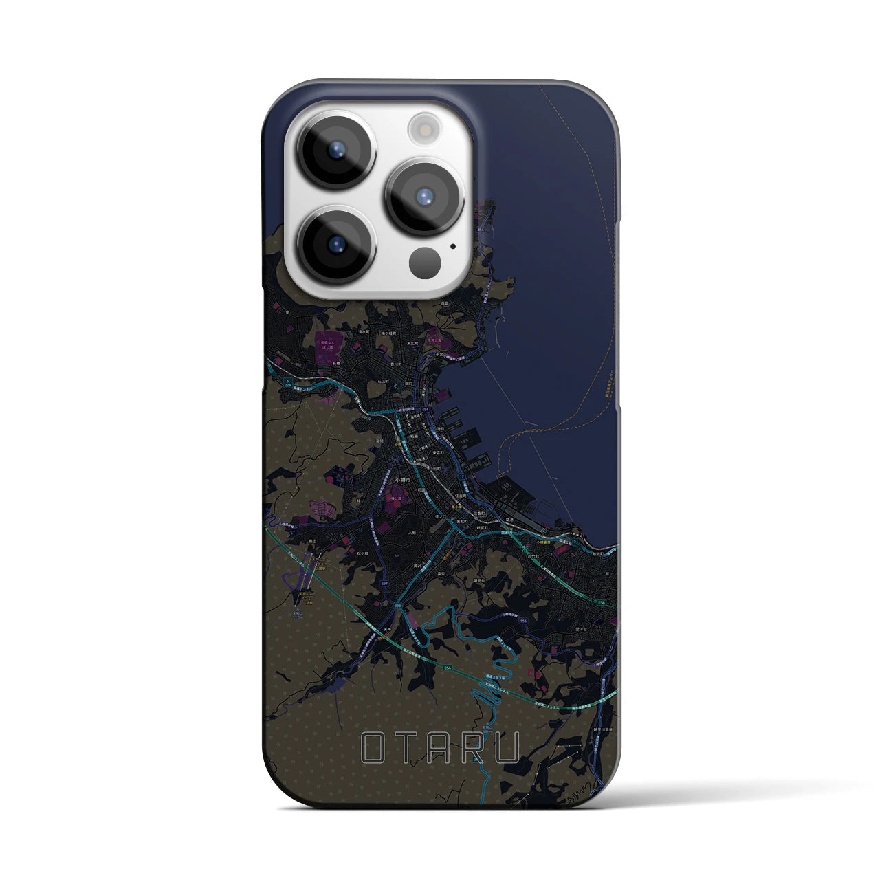 【小樽(北海道)】地図柄iPhoneケース(バックカバータイプ)