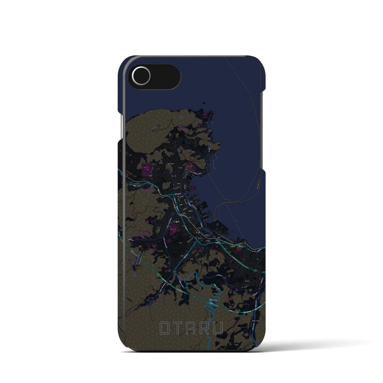 【小樽(北海道)】地図柄iPhoneケース(バックカバータイプ)