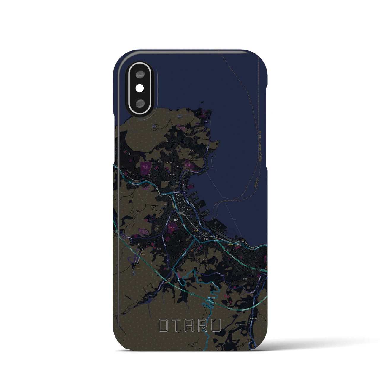 【小樽(北海道)】地図柄iPhoneケース(バックカバータイプ)