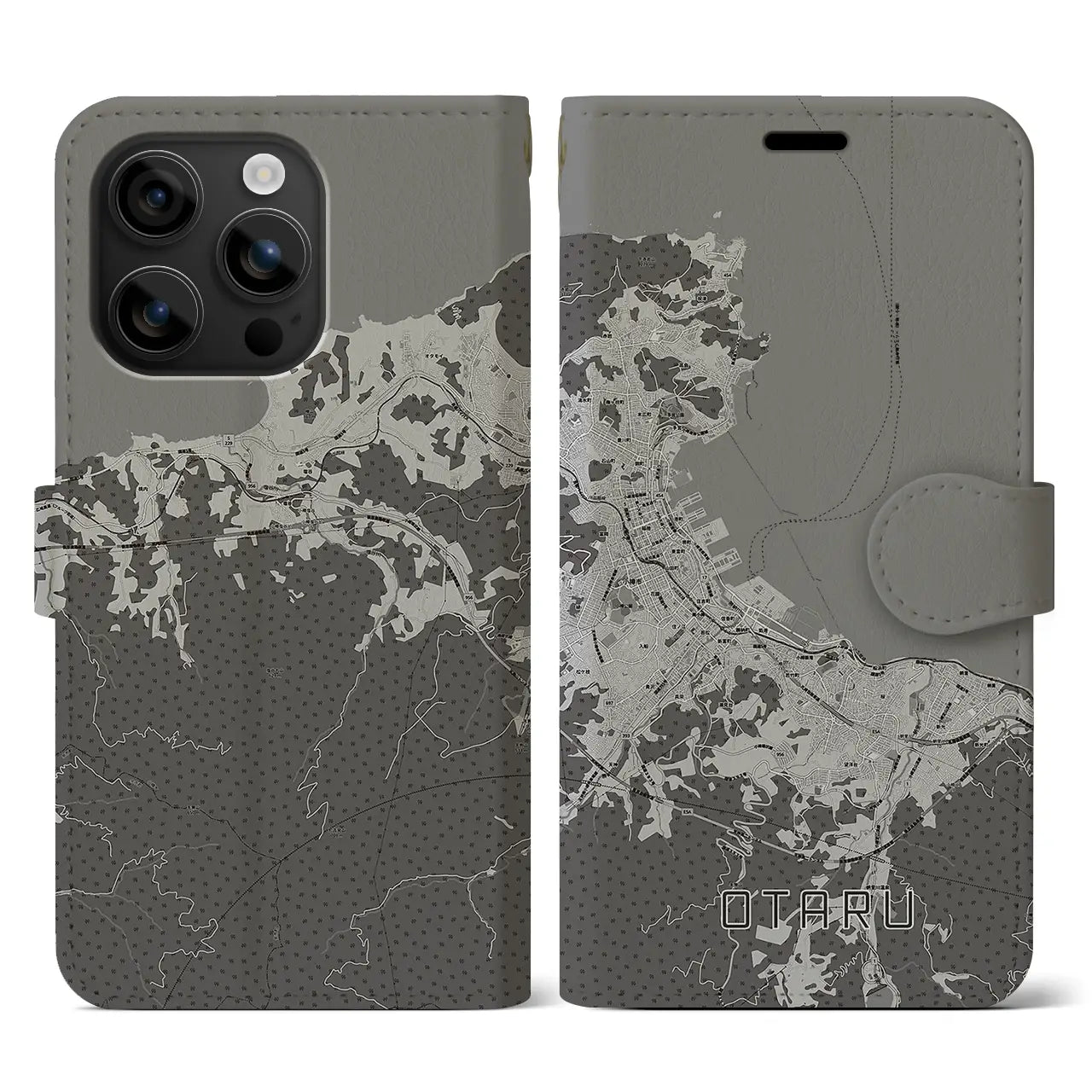 【小樽(北海道)】地図柄iPhoneケース(手帳タイプ)