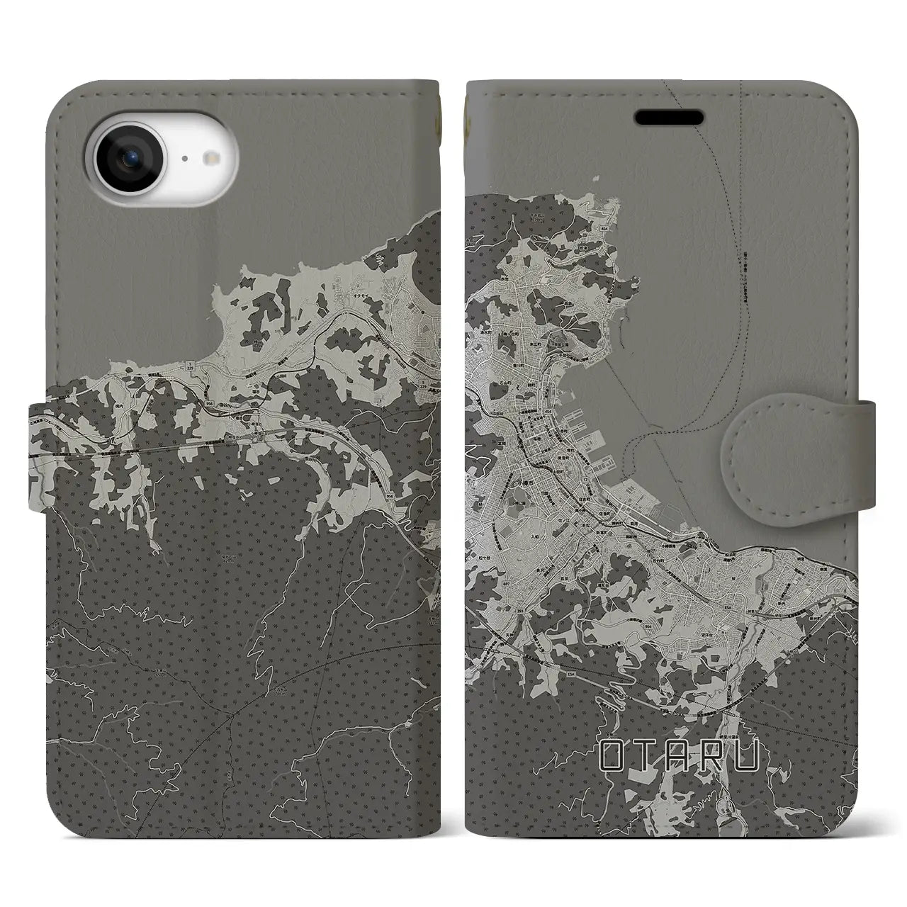 【小樽(北海道)】地図柄iPhoneケース(手帳タイプ)