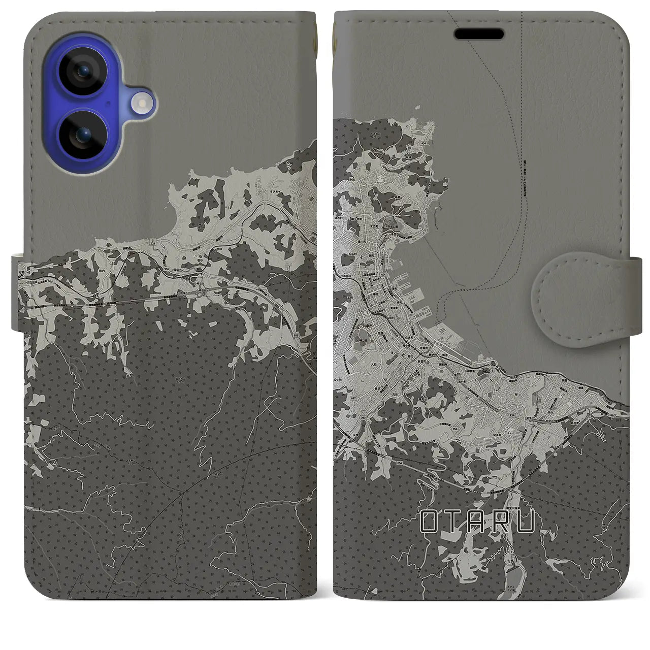 【小樽(北海道)】地図柄iPhoneケース(手帳タイプ)