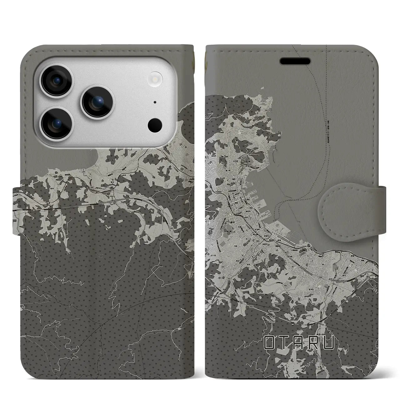 【小樽(北海道)】地図柄iPhoneケース(手帳タイプ)