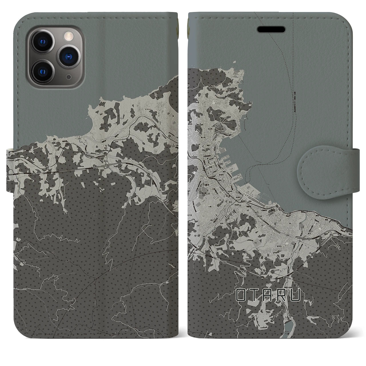 【小樽(北海道)】地図柄iPhoneケース(手帳タイプ)