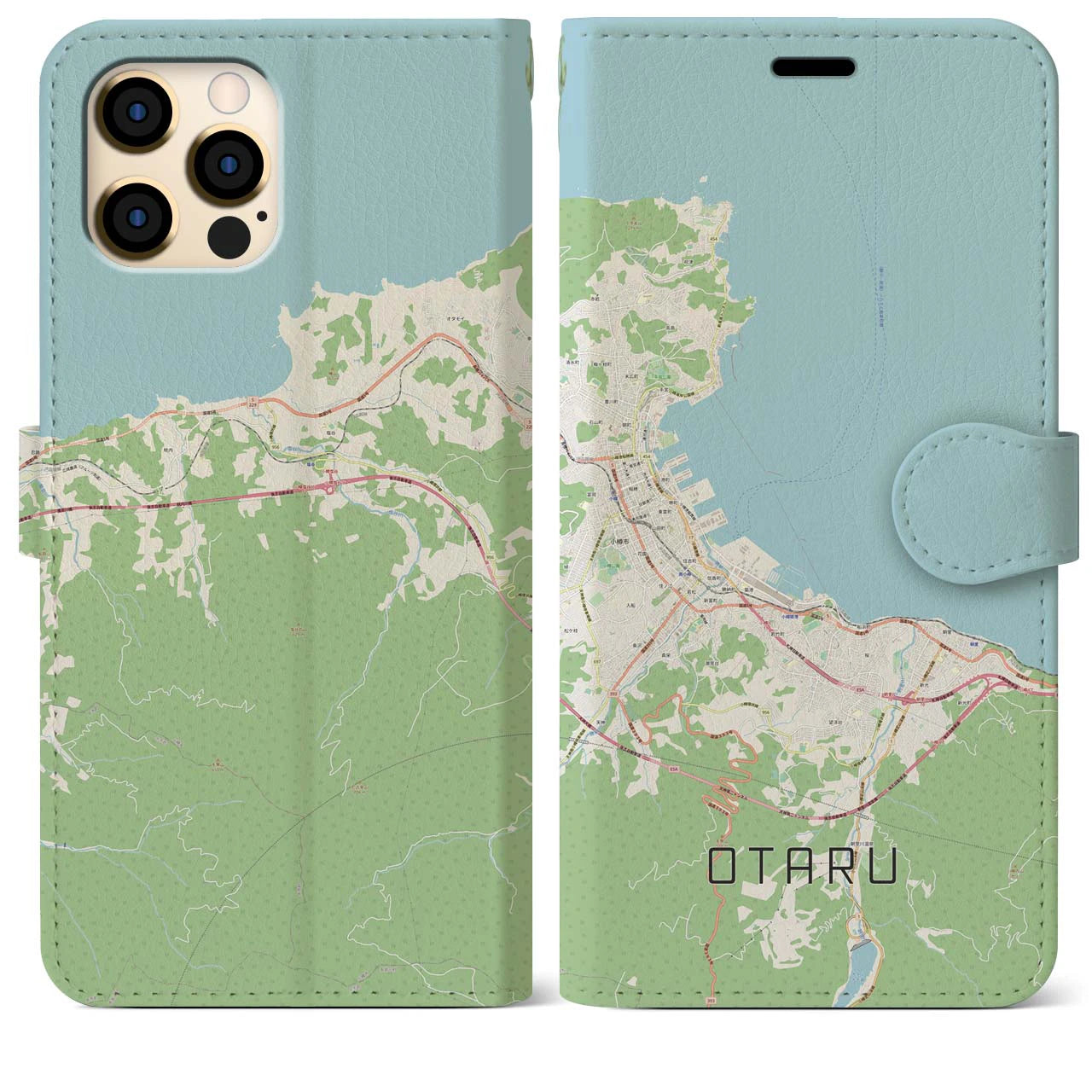 【小樽(北海道)】地図柄iPhoneケース(手帳タイプ)