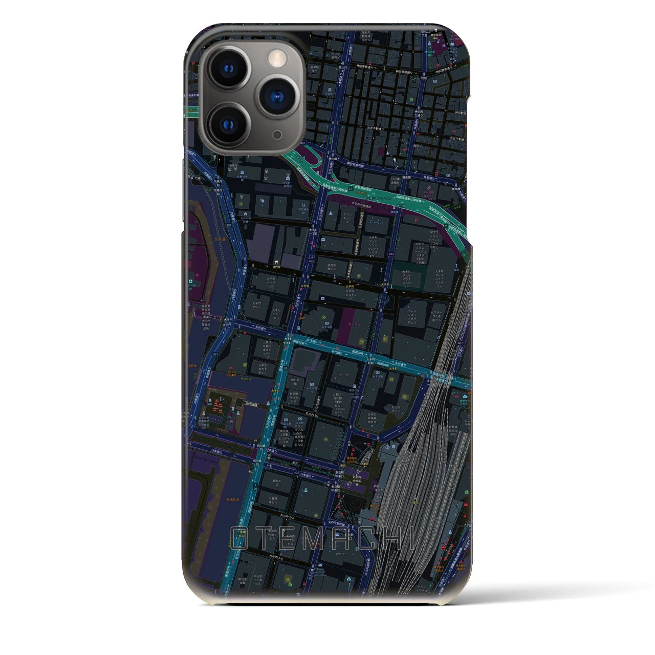 【大手町(東京都)】地図柄iPhoneケース(バックカバータイプ)