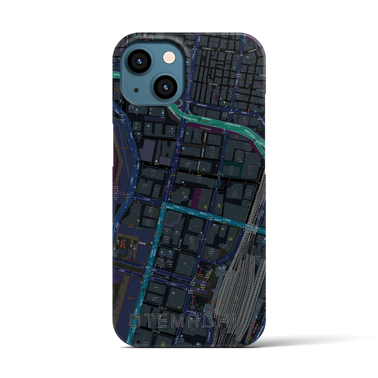 【大手町(東京都)】地図柄iPhoneケース(バックカバータイプ)