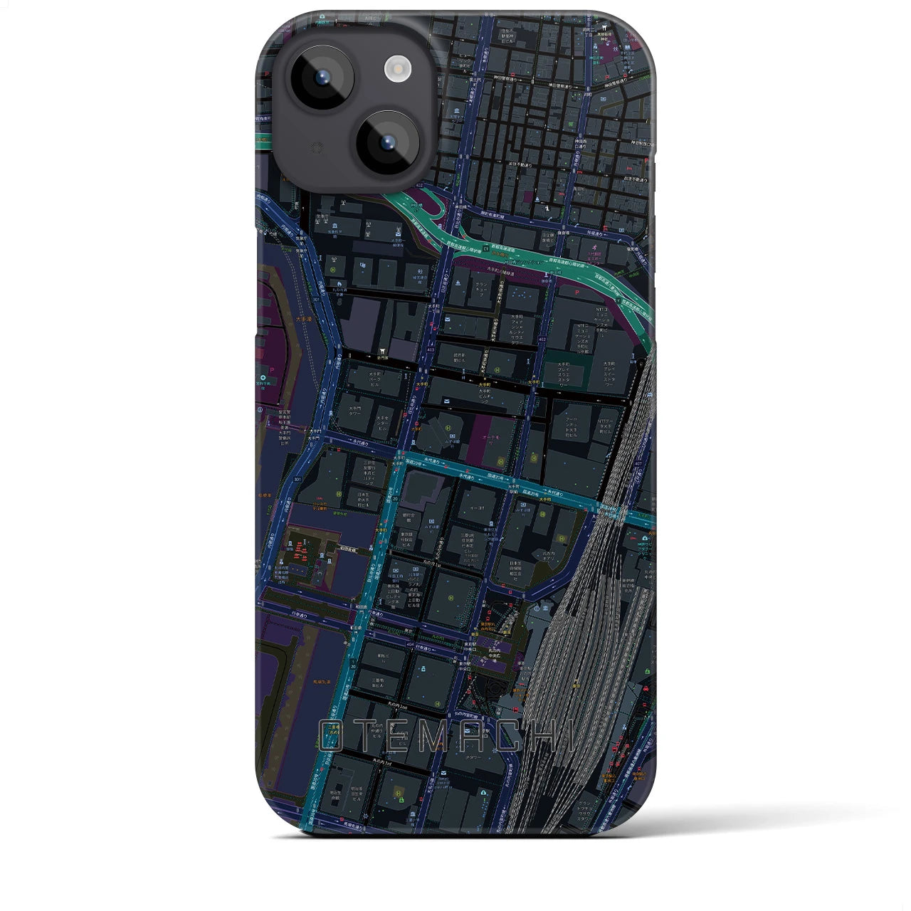 【大手町(東京都)】地図柄iPhoneケース(バックカバータイプ)