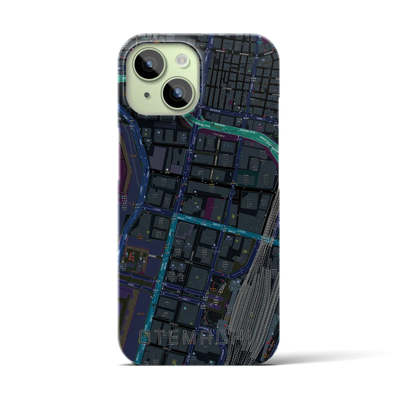 【大手町(東京都)】地図柄iPhoneケース(バックカバータイプ)
