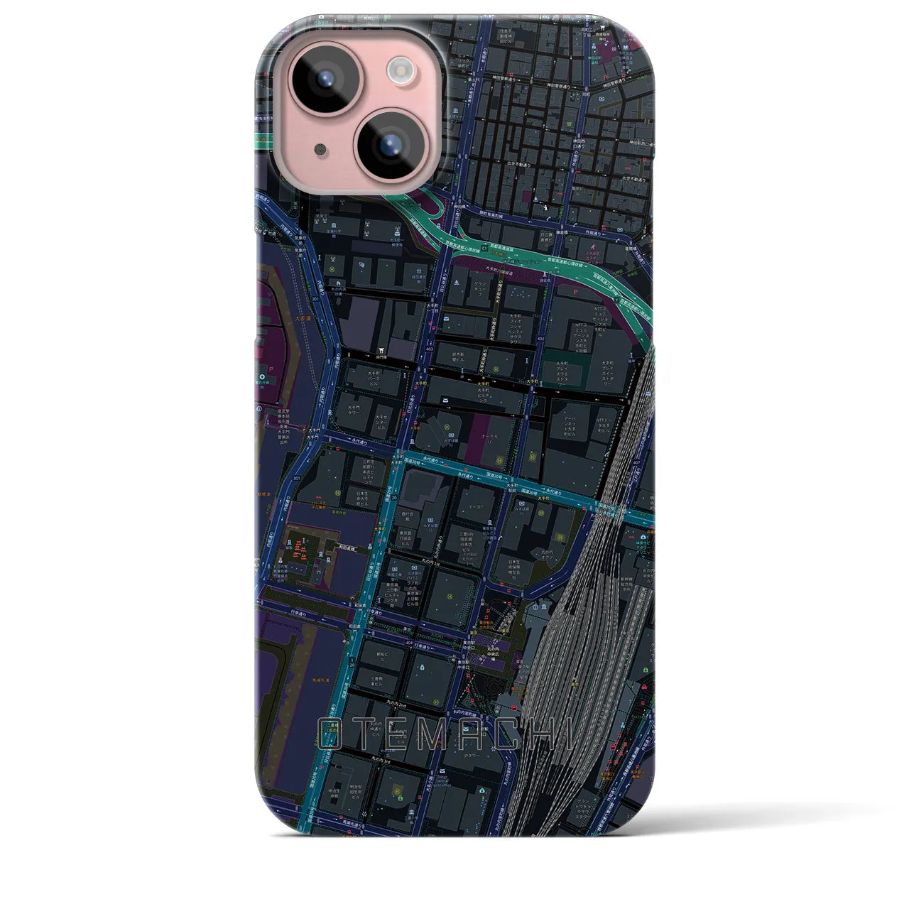 【大手町(東京都)】地図柄iPhoneケース(バックカバータイプ)