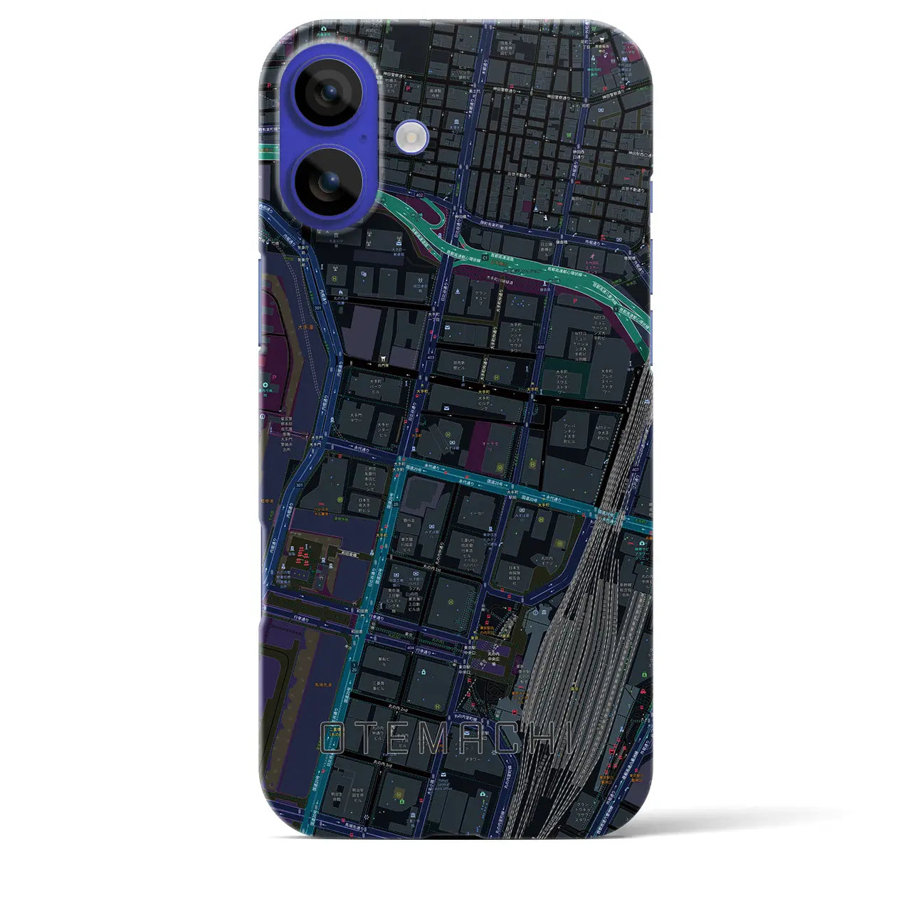 【大手町(東京都)】地図柄iPhoneケース(バックカバータイプ)