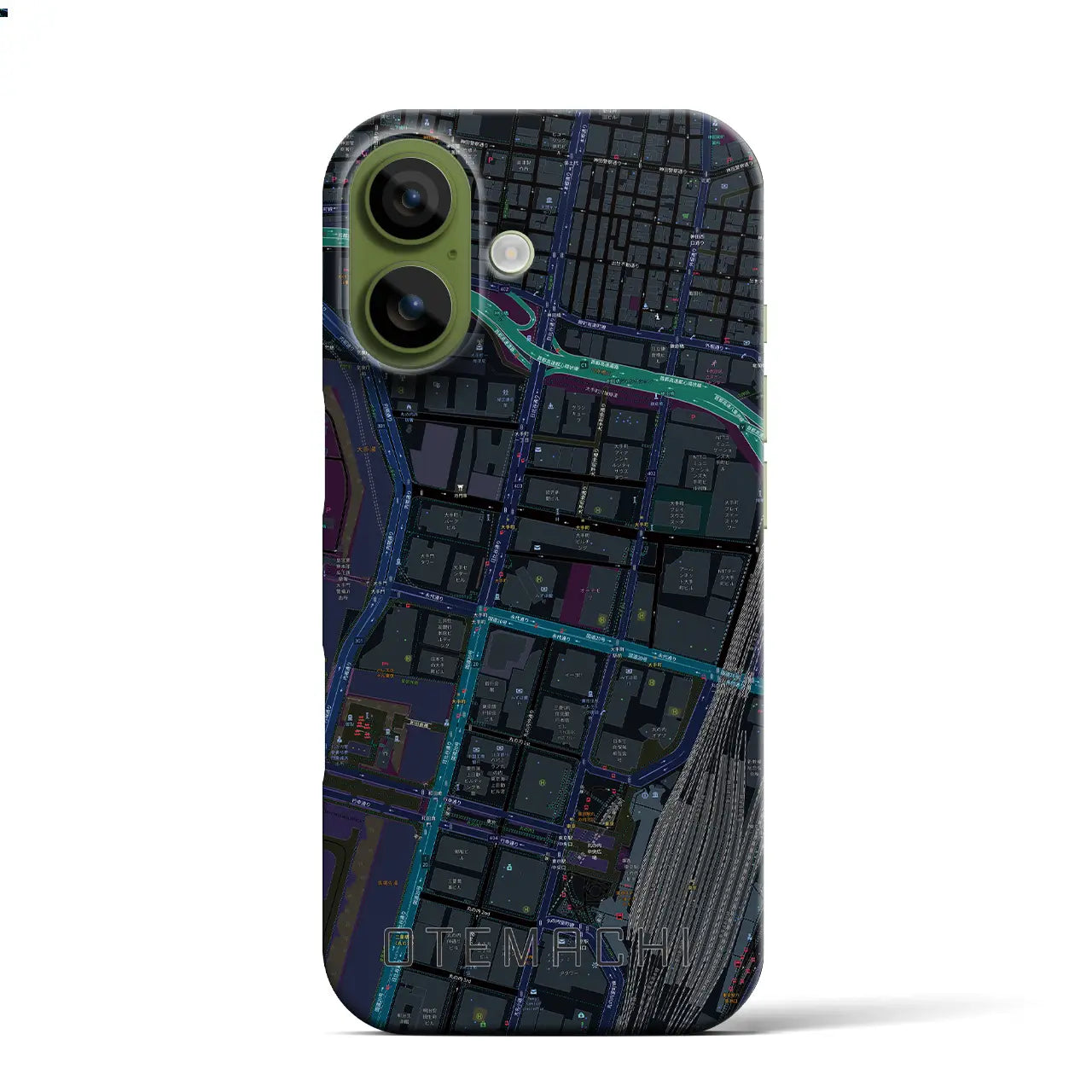 【大手町(東京都)】地図柄iPhoneケース(バックカバータイプ)