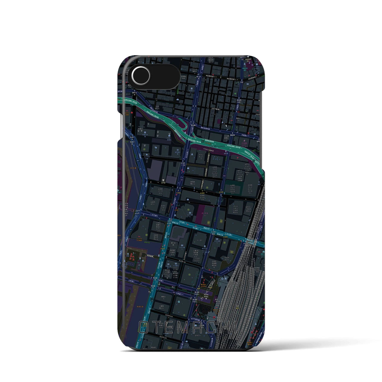 【大手町(東京都)】地図柄iPhoneケース(バックカバータイプ)