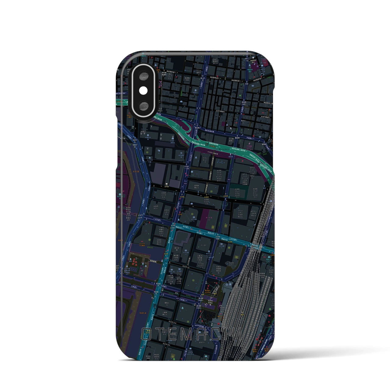 【大手町(東京都)】地図柄iPhoneケース(バックカバータイプ)
