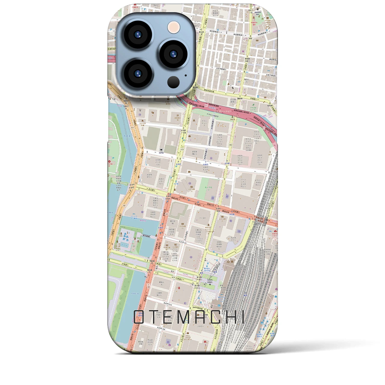 【大手町(東京都)】地図柄iPhoneケース(バックカバータイプ)
