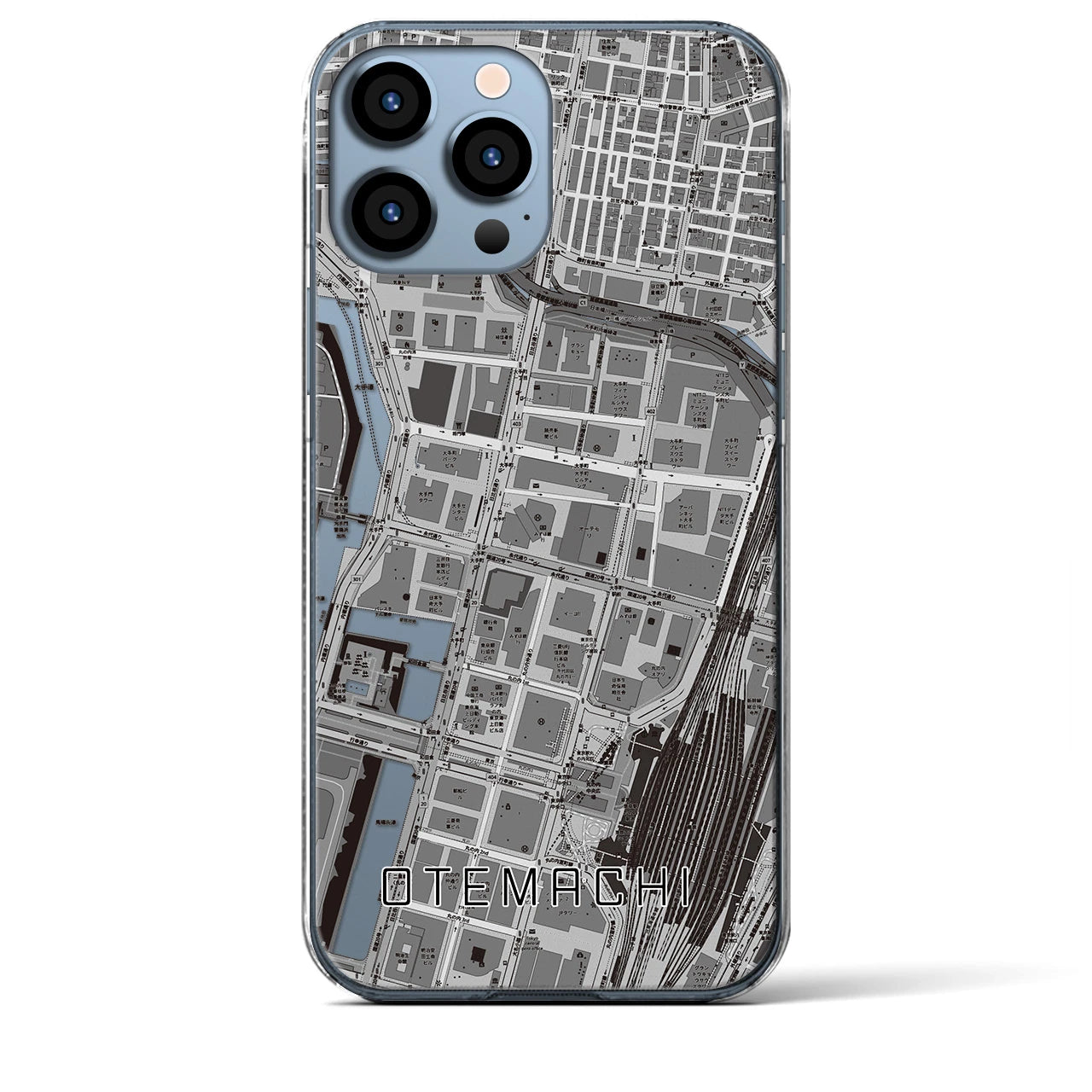 【大手町(東京都)】地図柄iPhoneケース(クリアタイプ)