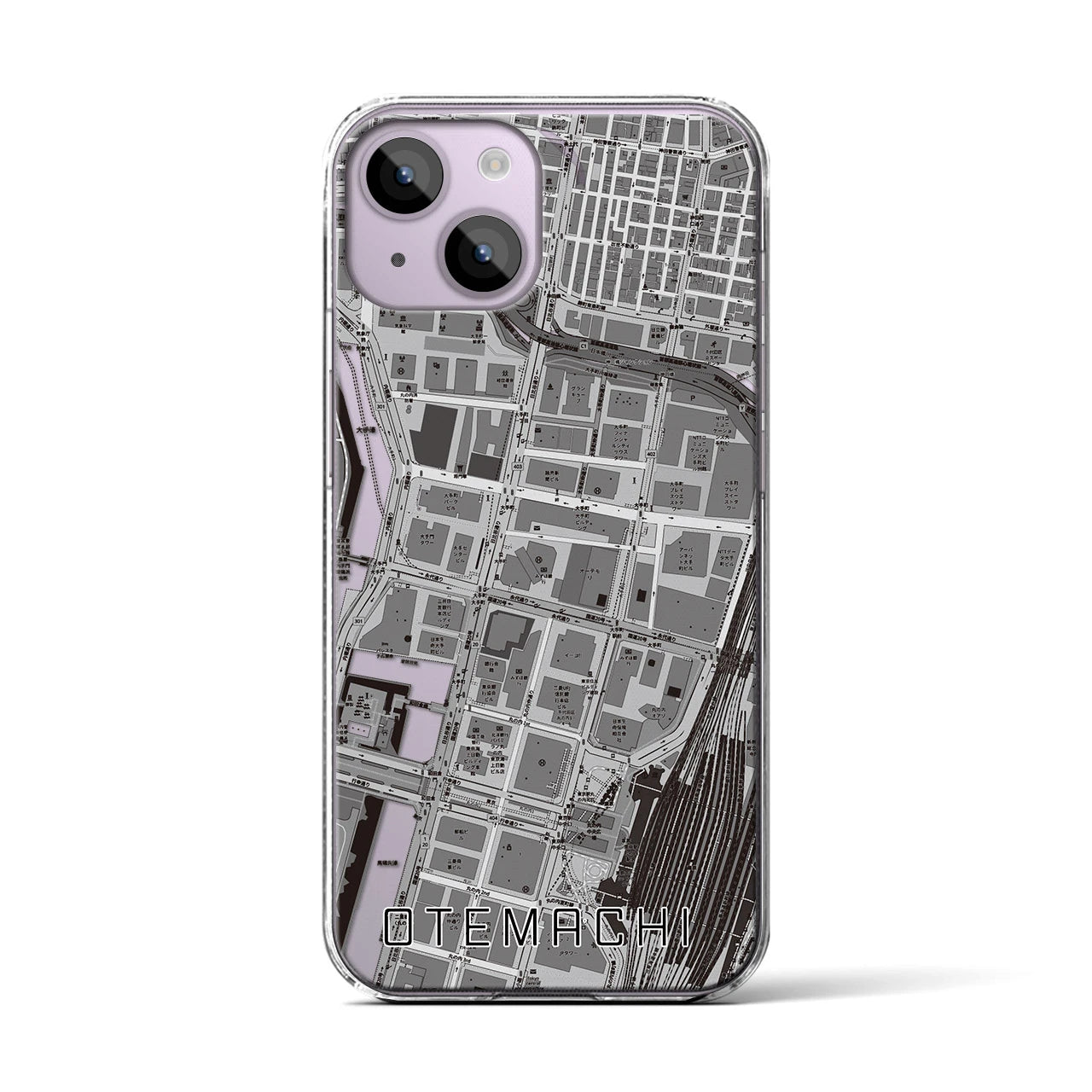 【大手町(東京都)】地図柄iPhoneケース(クリアタイプ)