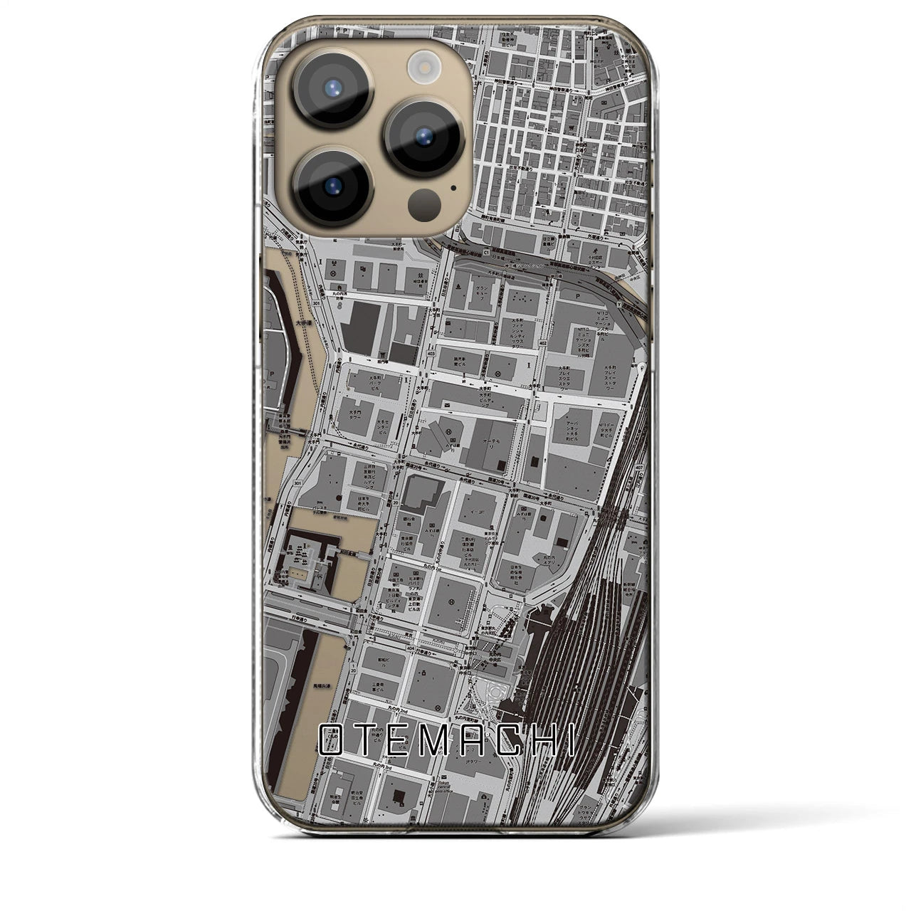 【大手町(東京都)】地図柄iPhoneケース(クリアタイプ)