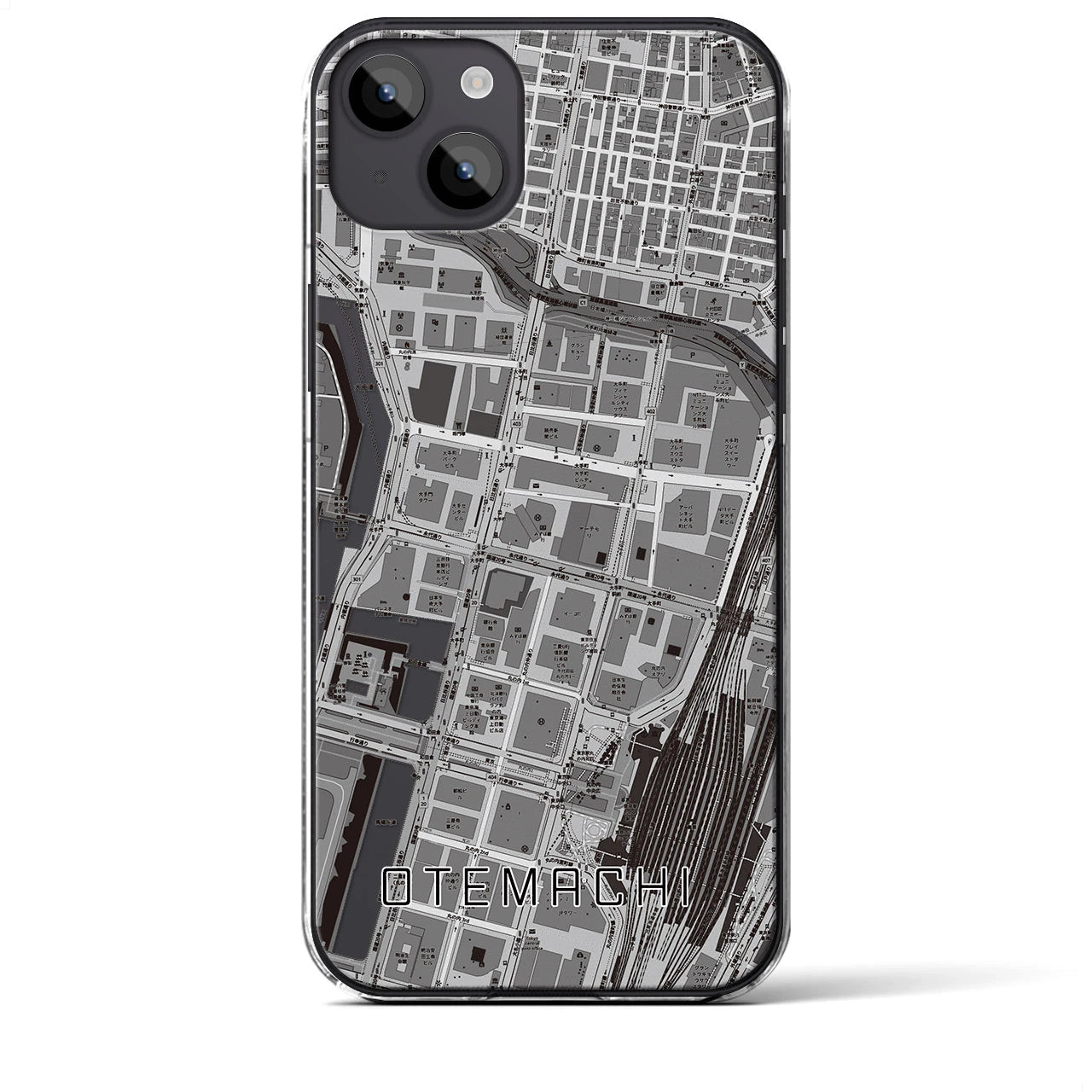 【大手町(東京都)】地図柄iPhoneケース(クリアタイプ)