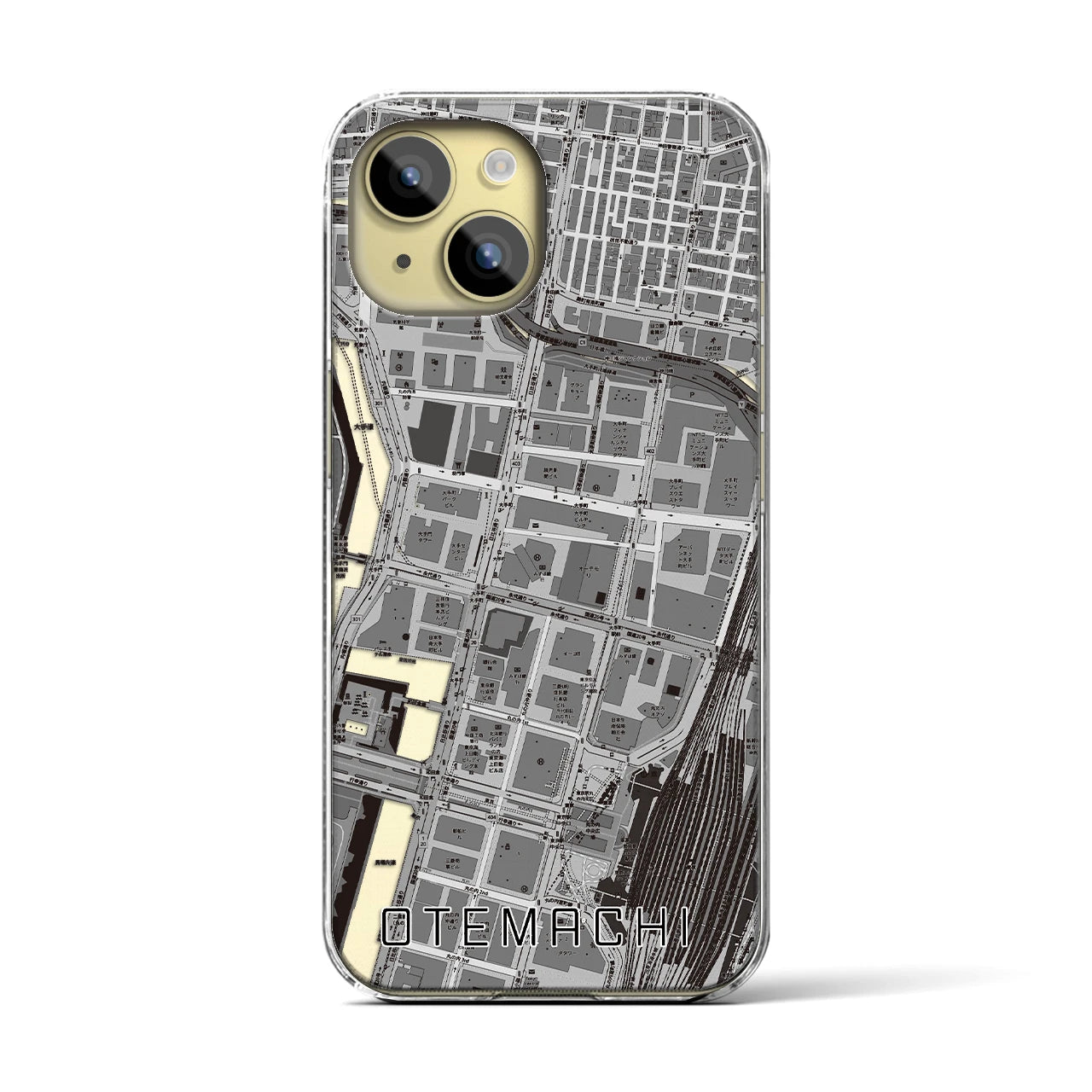 【大手町(東京都)】地図柄iPhoneケース(クリアタイプ)