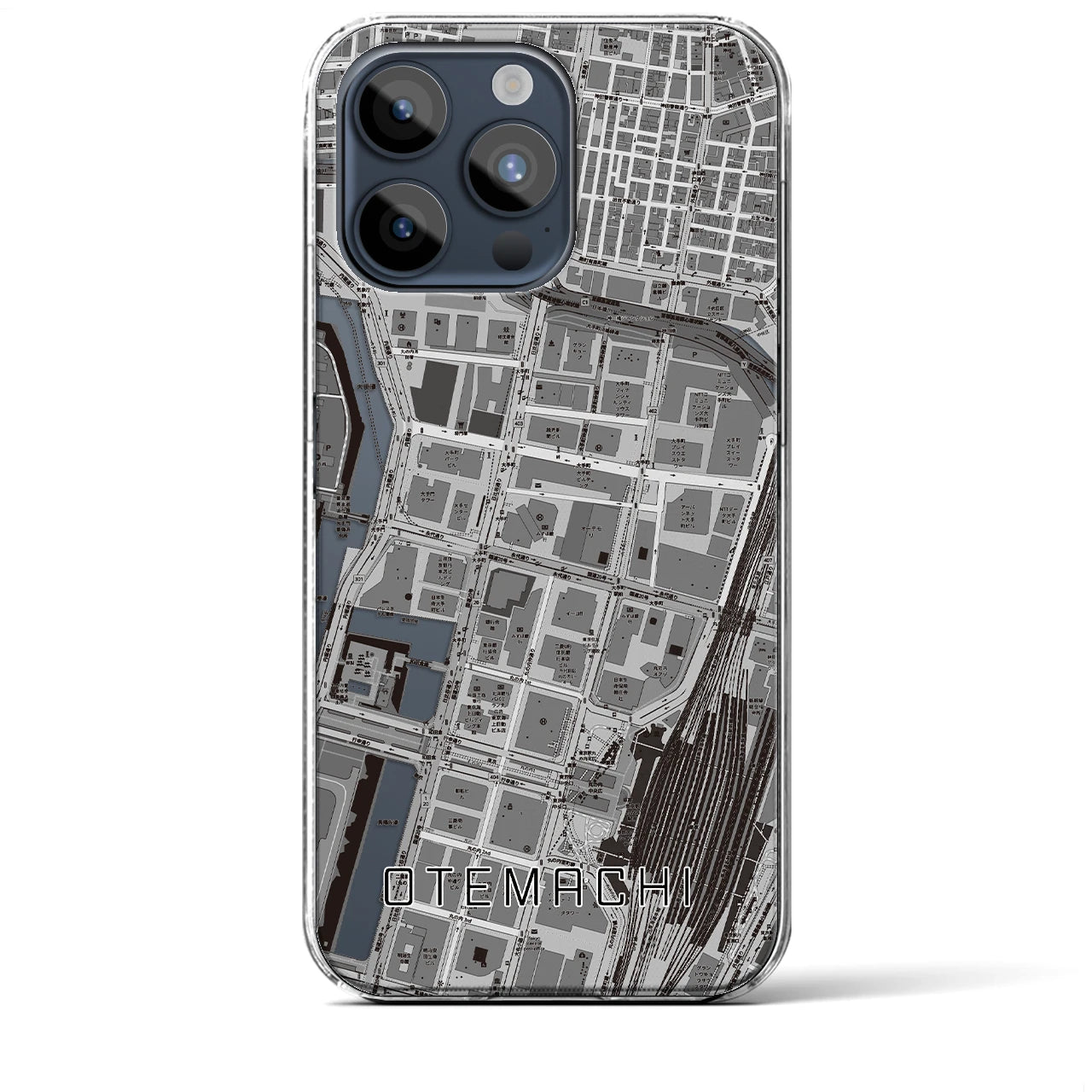 【大手町(東京都)】地図柄iPhoneケース(クリアタイプ)