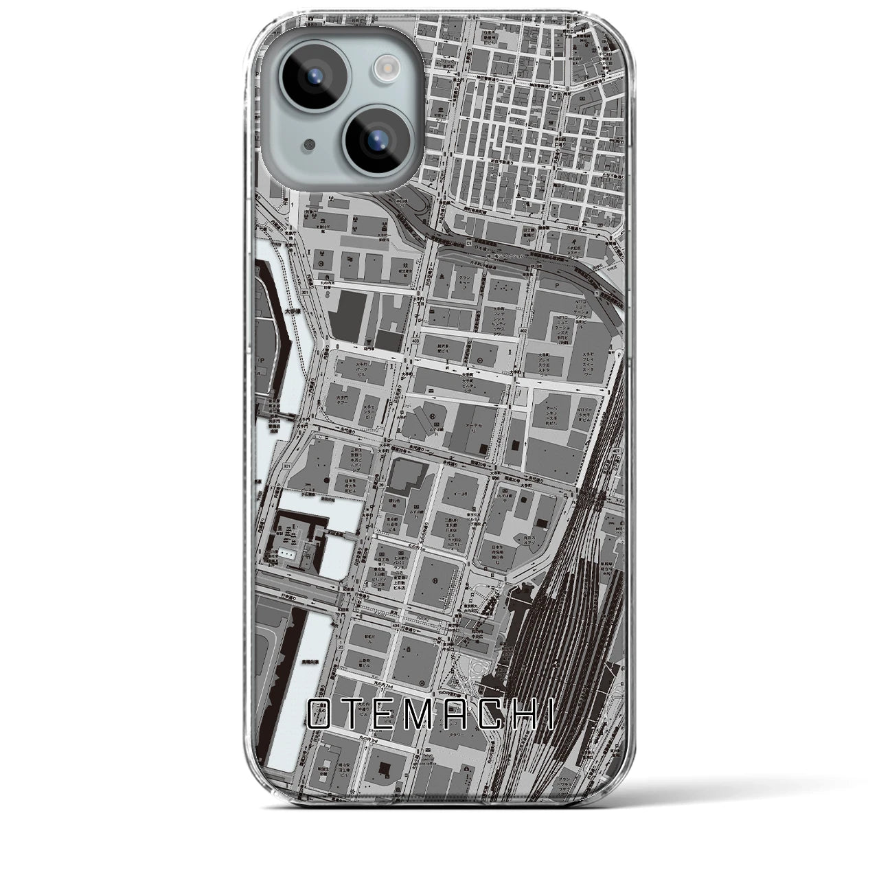 【大手町(東京都)】地図柄iPhoneケース(クリアタイプ)