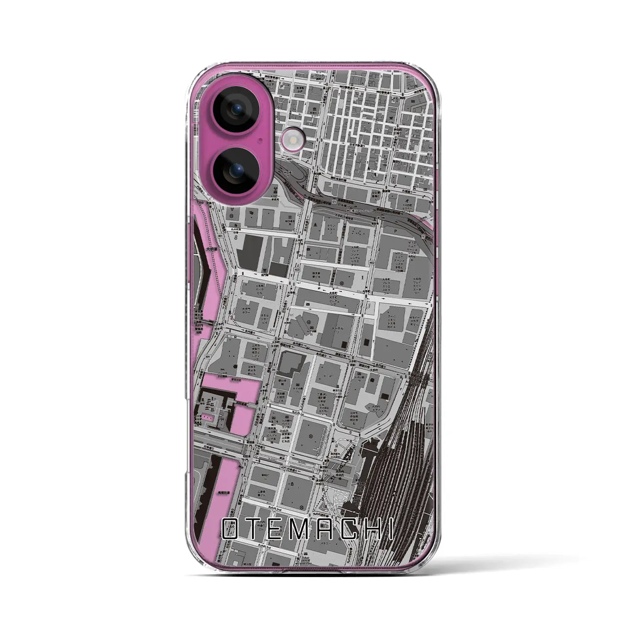 【大手町(東京都)】地図柄iPhoneケース(クリアタイプ)