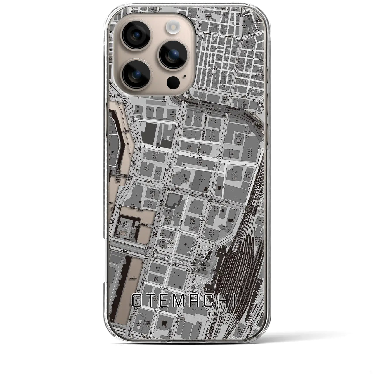 【大手町(東京都)】地図柄iPhoneケース(クリアタイプ)