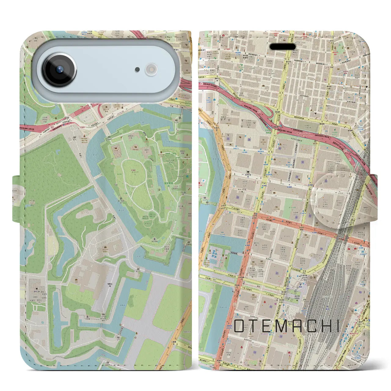 【大手町(東京都)】地図柄iPhoneケース(手帳タイプ)
