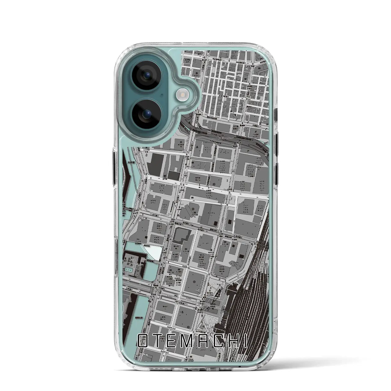 【大手町(東京都)】地図柄iPhoneケース(MagSafeタイプ)モノトーン・iPhone 16 Pro 用