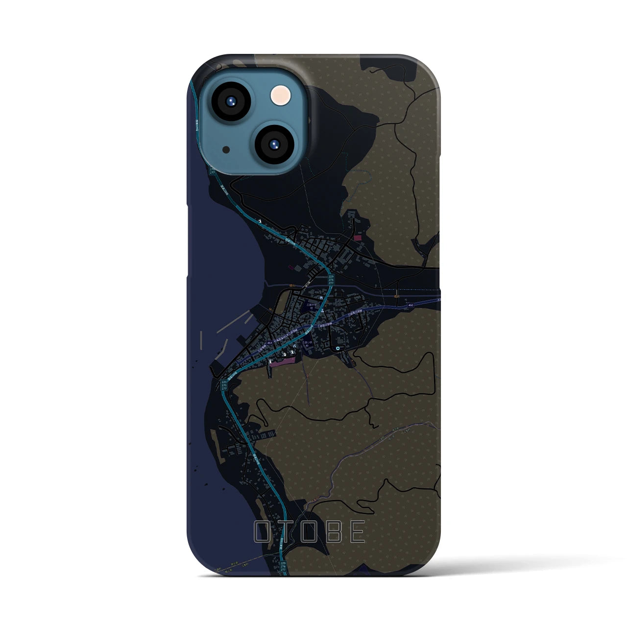 【乙部(北海道)】地図柄iPhoneケース(バックカバータイプ)