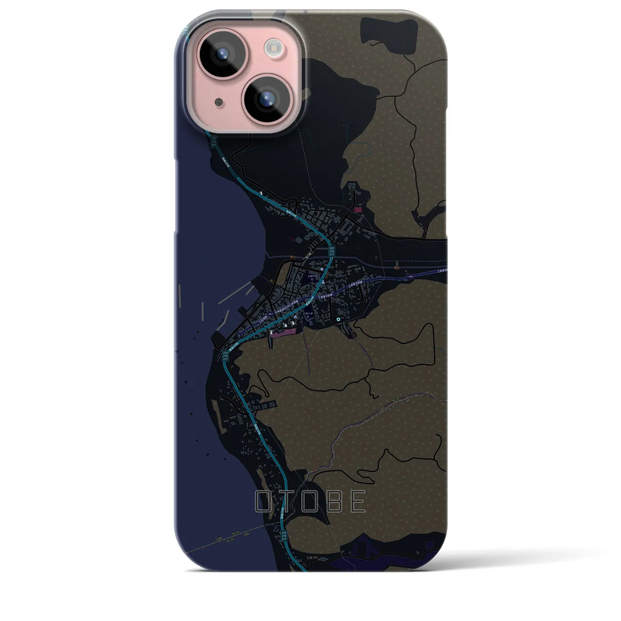 【乙部(北海道)】地図柄iPhoneケース(バックカバータイプ)
