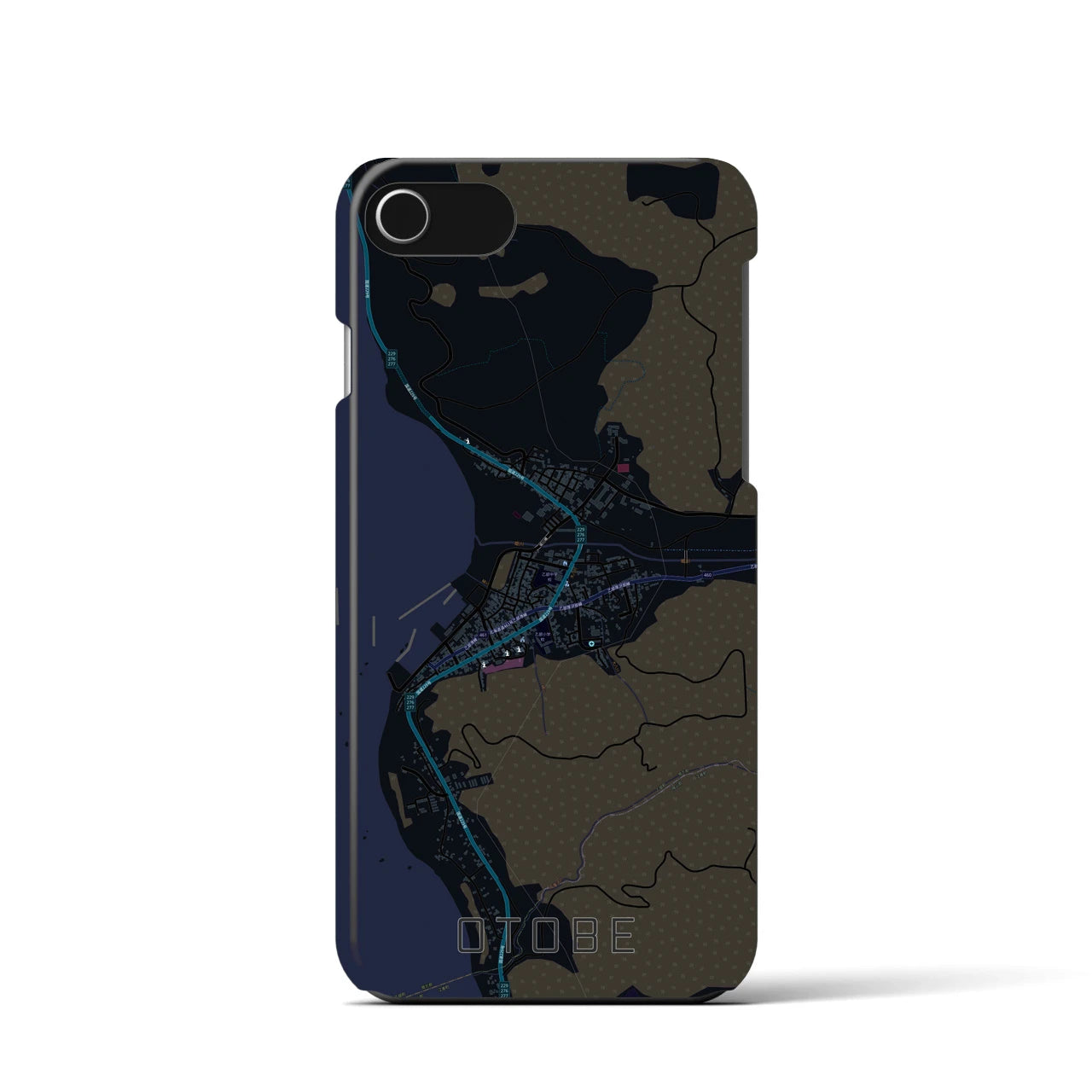 【乙部(北海道)】地図柄iPhoneケース(バックカバータイプ)