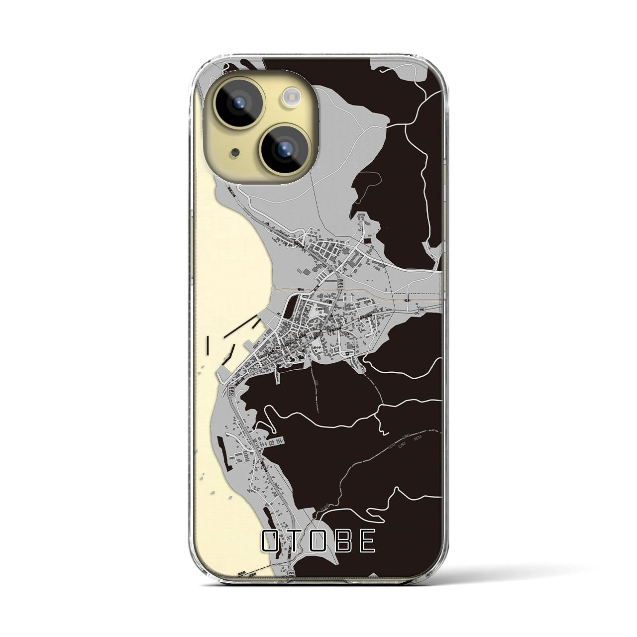 【乙部(北海道)】地図柄iPhoneケース(クリアタイプ)