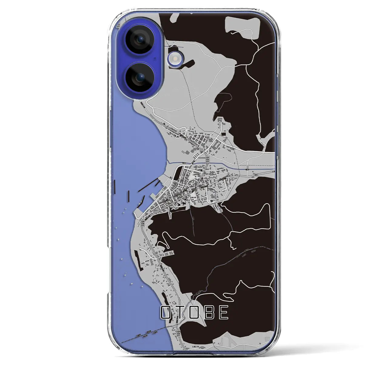 【乙部(北海道)】地図柄iPhoneケース(クリアタイプ)モノトーン・iPhone 16 Pro Max 用