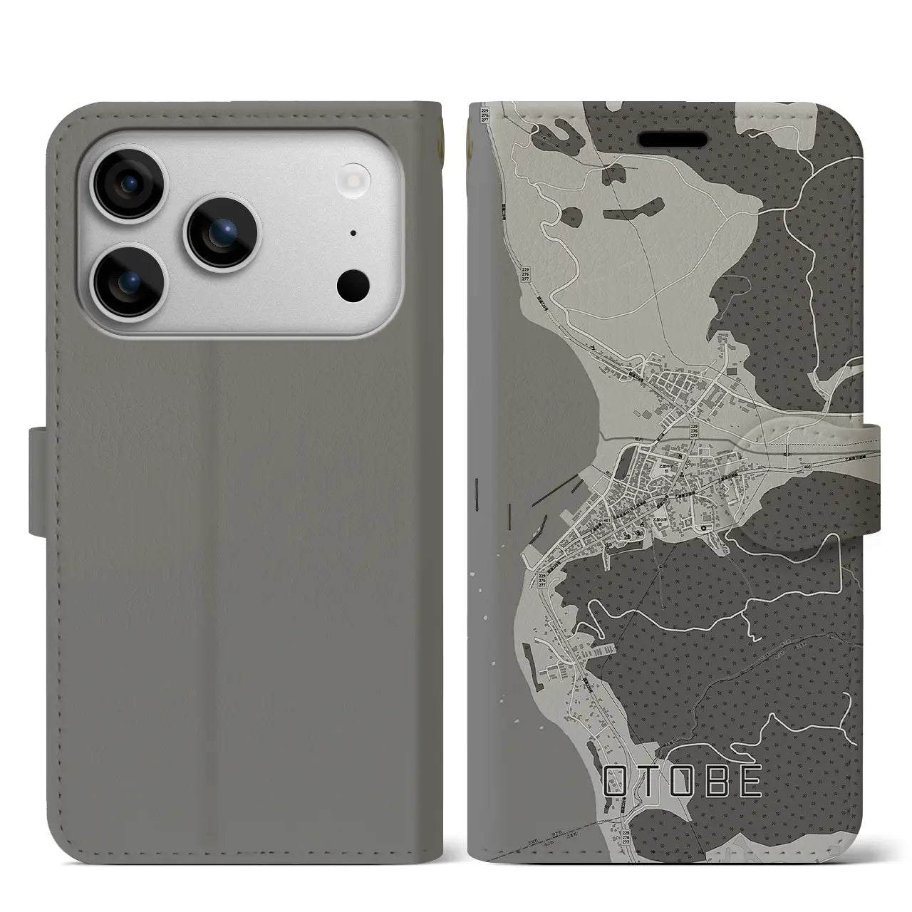 【乙部(北海道)】地図柄iPhoneケース(手帳タイプ)