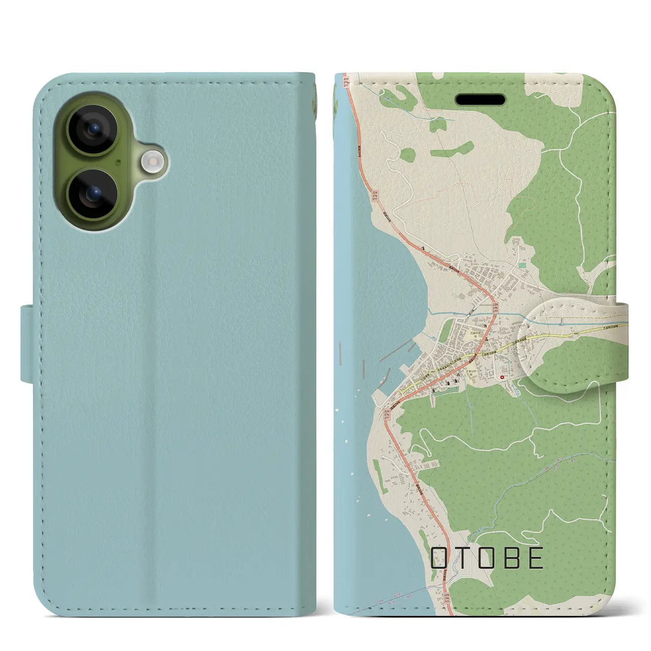 【乙部(北海道)】地図柄iPhoneケース(手帳タイプ)ナチュラル・iPhone 17 Pro Max 用