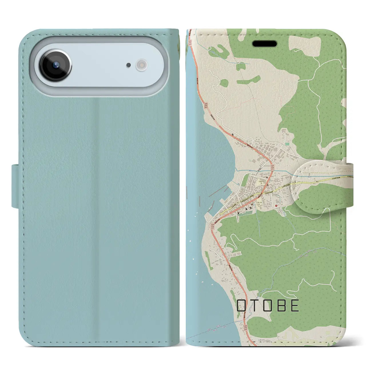 【乙部(北海道)】地図柄iPhoneケース(手帳タイプ)