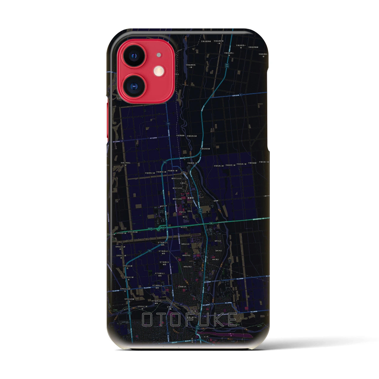 【音更(北海道)】地図柄iPhoneケース(バックカバータイプ)