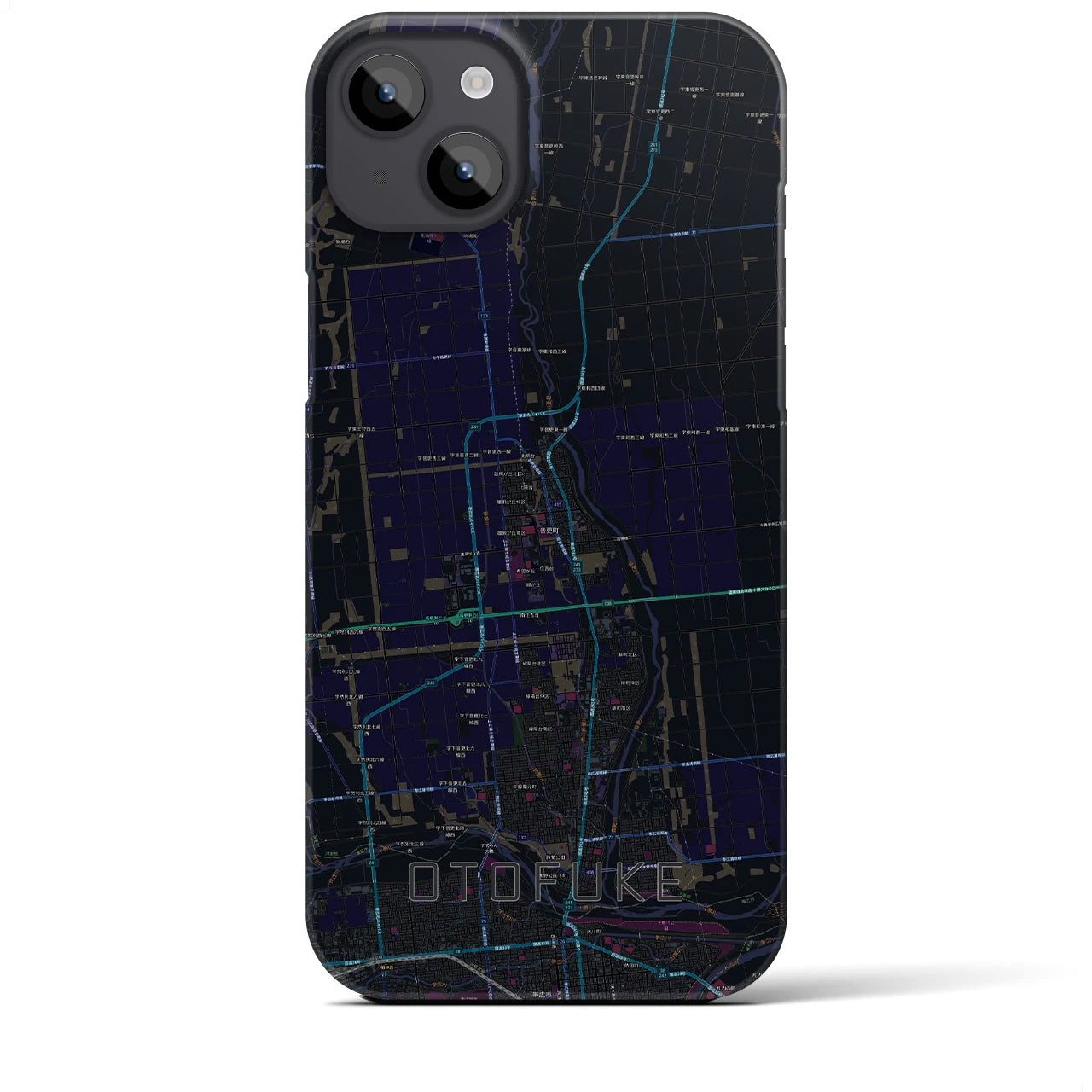 【音更(北海道)】地図柄iPhoneケース(バックカバータイプ)